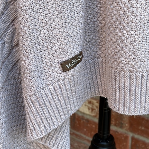 Matilda Jane Beige Cable Knit Waterfall Sweater Vest Cardigan Women's Size Small - Picture 6 of 8